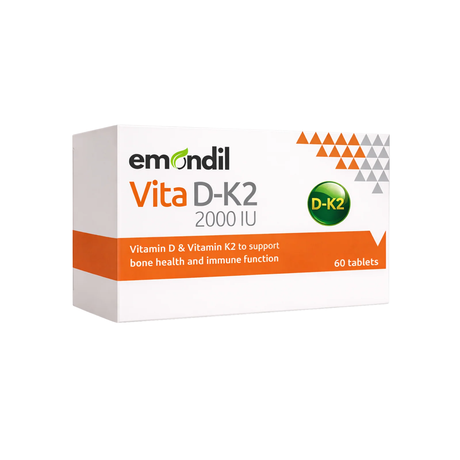 Emondil - Vita D-K2 2000 IU – Vitamin D3 and Vitamin K2 MK-7